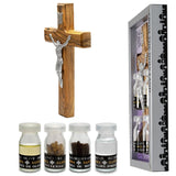 Home Blessing Set 5 Items from Holy Land Jerusalem, Crucifix 6 inch - bluewhiteshop