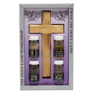 Home Blessing Set 5 Units from Holy Land, Jerusalem - Crucifix 6 inch - bluewhiteshop