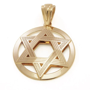 gold Star of David Necklace 