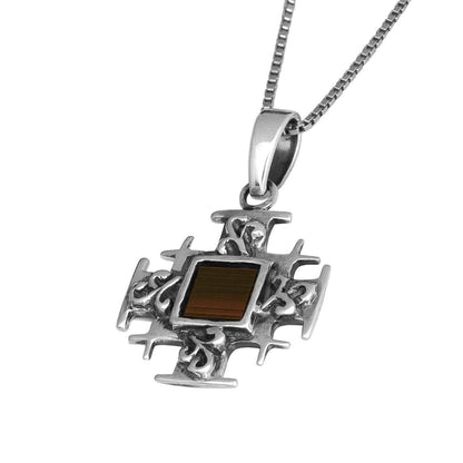 Jerusalem Cross with Nano Bible New Testament Pendant Necklace Silver 925 - bluewhiteshop