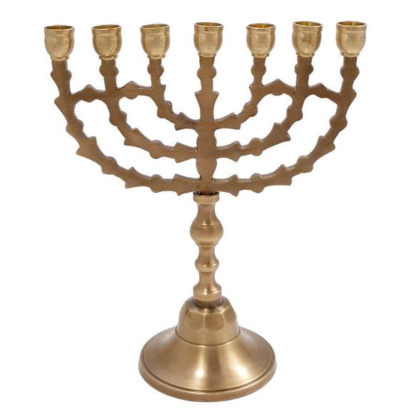 Jewish Candle Holder 7 Branched 7.8 inch from Jerusalem Bronze Menorah - bluewhiteshop