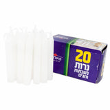 Jewish Shabbat Candles Box 3.2" 20 pcs Kosher Israel - bluewhiteshop