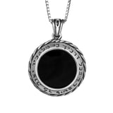 Kabbalah Amulet for Protection Pendant Silver 925 with Black Onyx - bluewhiteshop