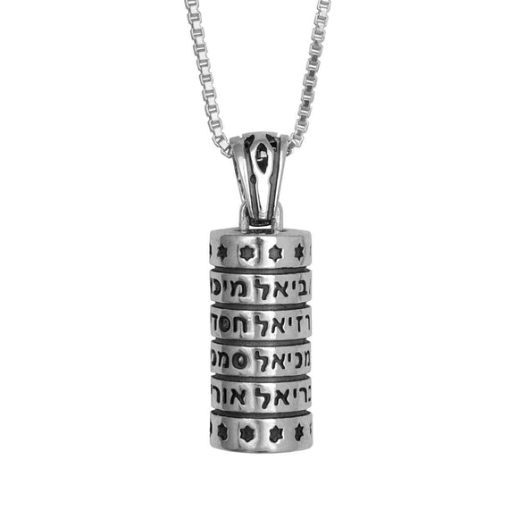 Kabbalah Amulet Talisman Mezuzah with Angels Names Pendant Silver 925 Jewelry - bluewhiteshop