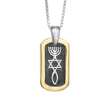 Kabbalah Pendant Dog Token Messianic Movement Seal Yeshua Symbol Sterling Silver and Gold 9K - bluewhiteshop