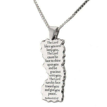 Kabbalah Pendant Double Sided Pendant Priestly Blessing Birkat Kohanim Sterling Silver - bluewhiteshop