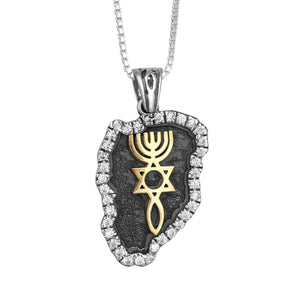 Kabbalah Pendant Messianic Movement Seal Yeshua Symbol Sterling Silver Gold 9K - bluewhiteshop