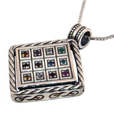 Kabbalah Pendant with Breastplate stones Hoshen Silver 925 Jewish Jewelry - bluewhiteshop