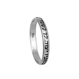 Kabbalah Ring prayer "For His angels protect you in all your ways" Sterling Silver - bluewhiteshop