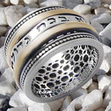 Kabbalah Rotating Ring with the Ana Bekoah Blessing Silver 925 Gold 9K - bluewhiteshop