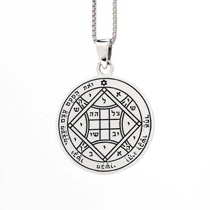 King Solomon Seal Love amulet Silver & Gold Pendant necklace - bluewhiteshop