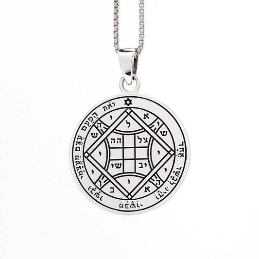 King Solomon Seal Love amulet Silver & Gold Pendant necklace - bluewhiteshop