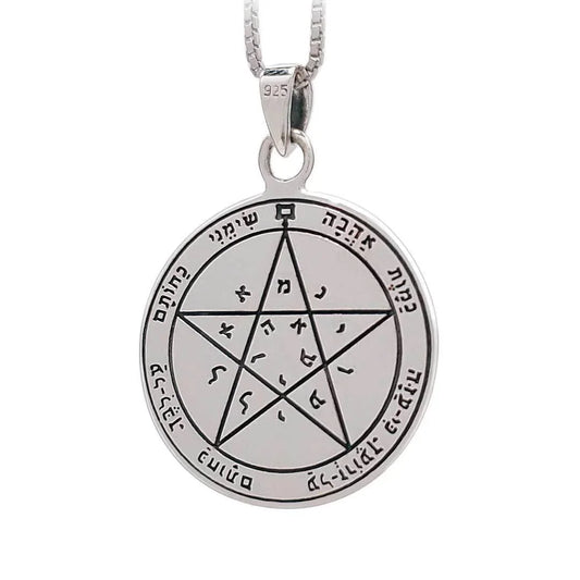 King Solomon Seal | Wishes Amulet | silver Kabbalah necklace - bluewhiteshop