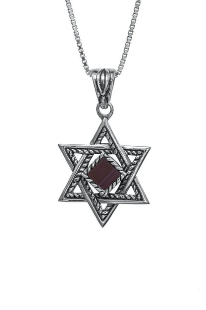 Magen David with Jerusalem Nano Bible Torah Pendant Necklace Silver 925 Gift - bluewhiteshop
