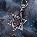 Magen David with Jerusalem Nano Bible Torah Pendant Necklace Silver 925 Gift - bluewhiteshop