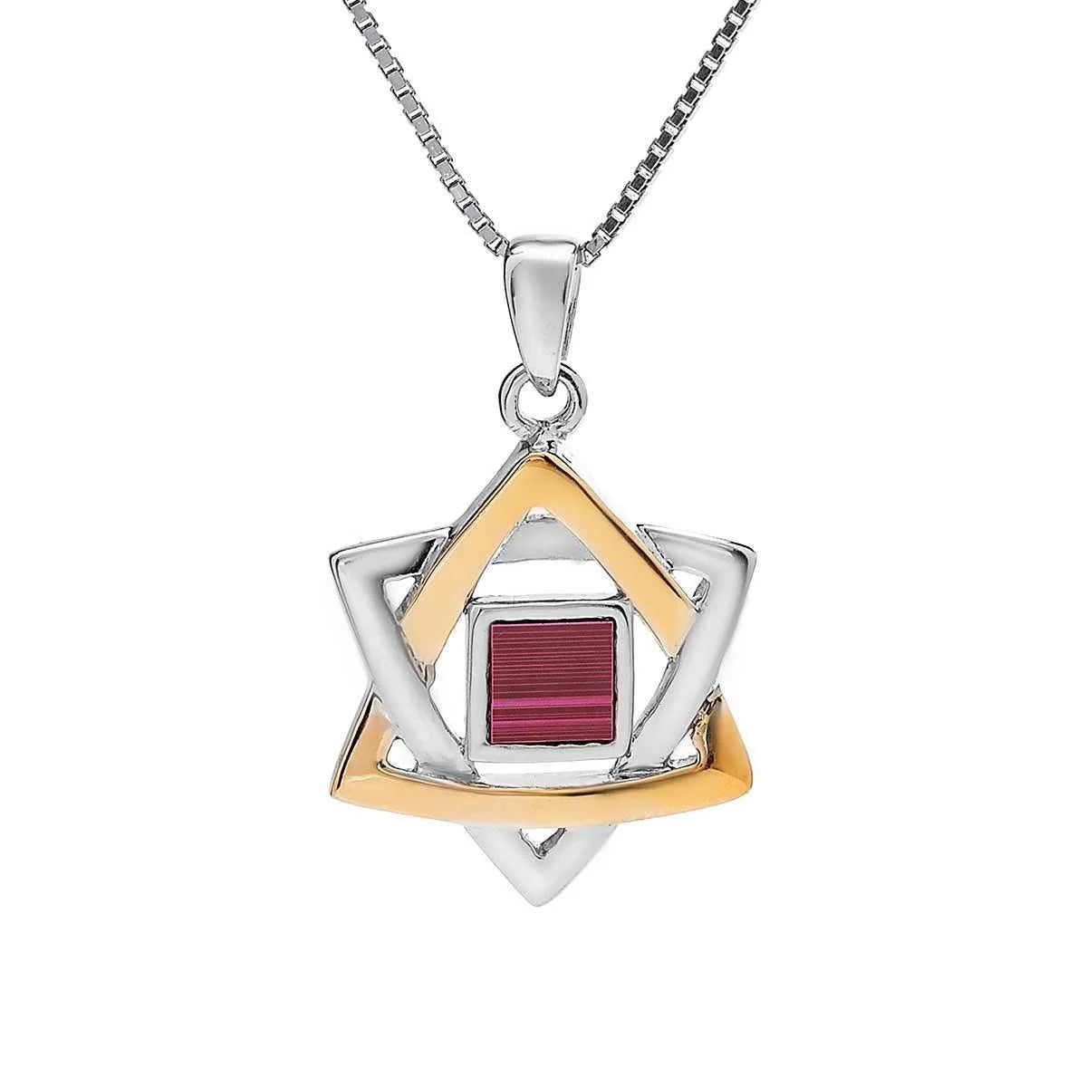 Magen David with Jerusalem Nano Bible Torah Pendant Necklace Silver 925 Gold 9K Gift - bluewhiteshop