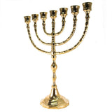 Menorah Classic Jewish Candle Holder 7 Branched 12 inch - bluewhiteshop