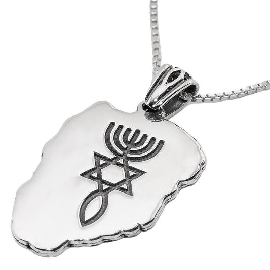 Messianic Seal Necklace Jewish Christian Jewelry Silver 925 - bluewhiteshop