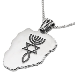 Messianic Seal Necklace Jewish Christian Jewelry Silver 925 - bluewhiteshop