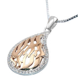 My Fire Pendant Silver 925 Gold 9K with Zircon Stones Jewish Jewelry Judaica - bluewhiteshop