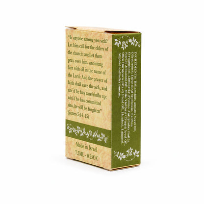 Side of Myrrh anointing oil box showing product packaging