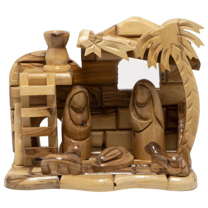 Nativity scene, Handcrafted Olive Wood Christmas Figurines 5.7 inch - bluewhiteshop