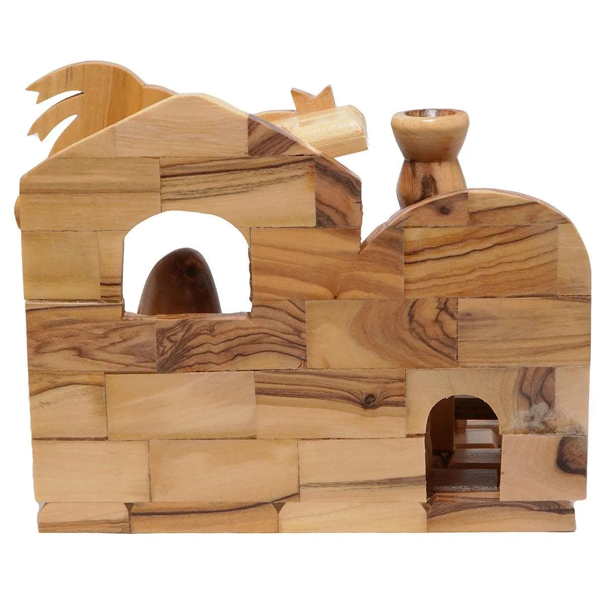 Nativity scene, Handcrafted Olive Wood Christmas Figurines 5.7 inch - bluewhiteshop