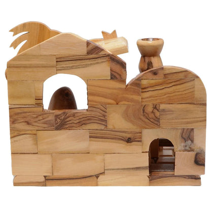 Nativity scene, Handcrafted Olive Wood Christmas Figurines 5.7 inch - bluewhiteshop