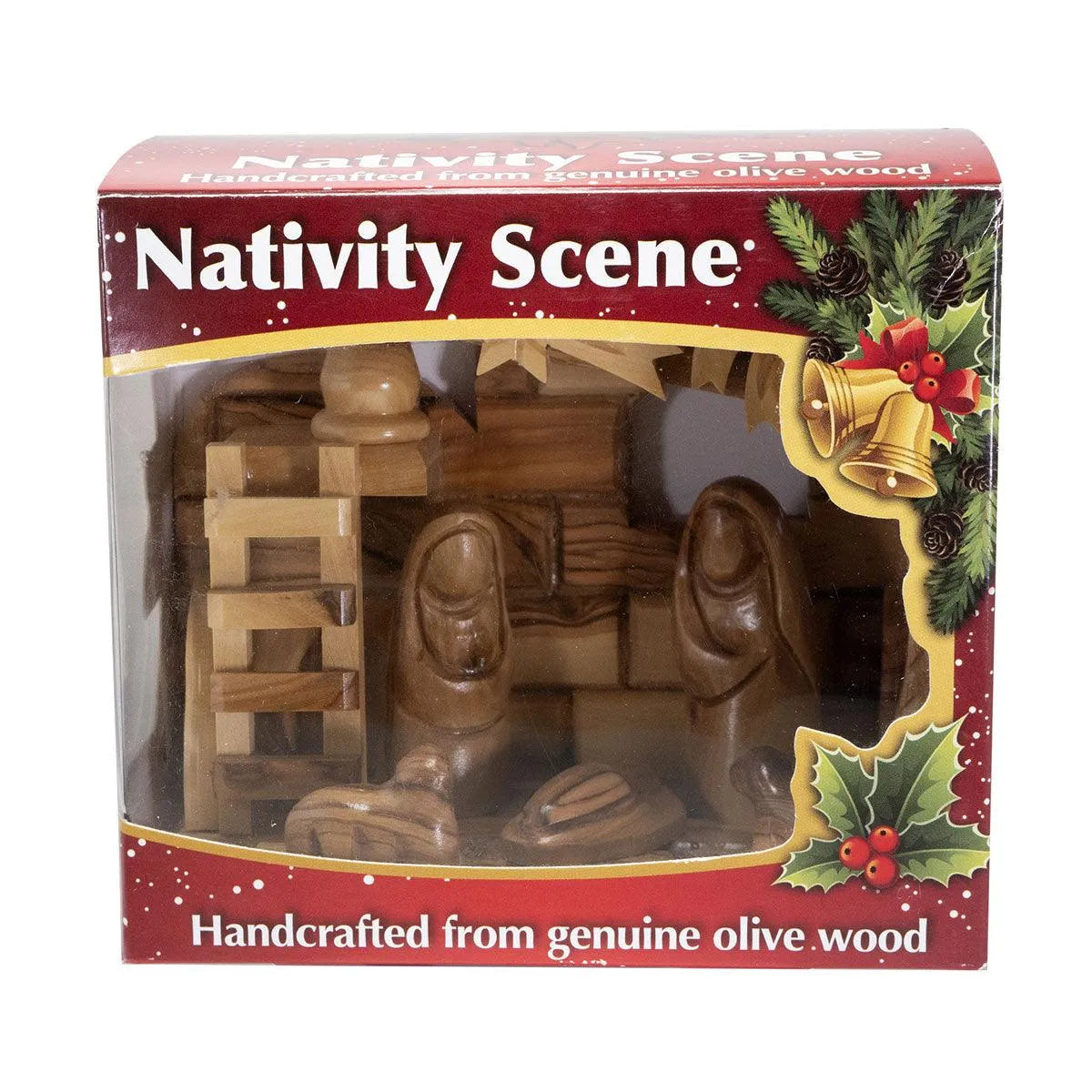 Nativity scene, Handcrafted Olive Wood Christmas Figurines 5.7 inch - bluewhiteshop