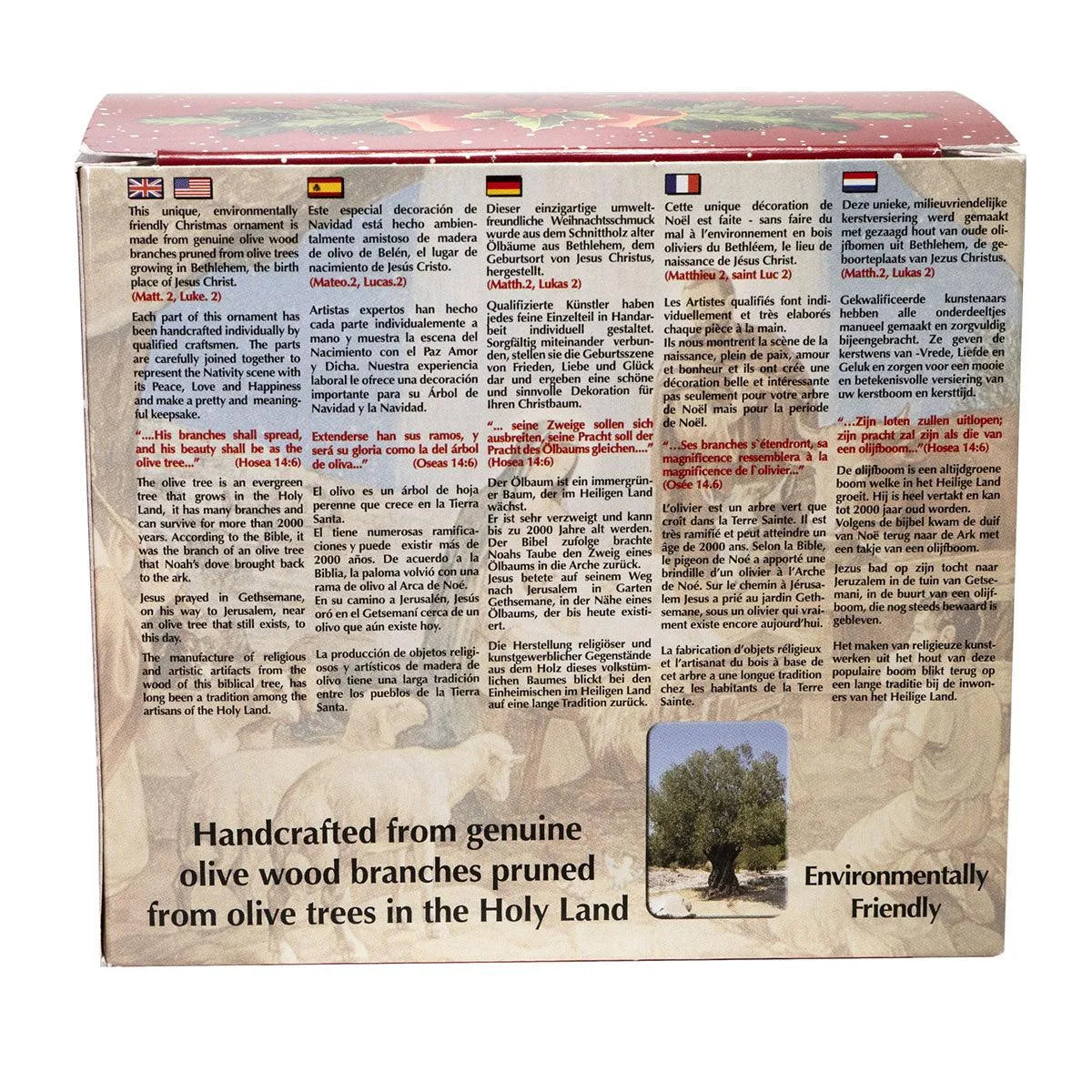 Nativity scene, Handcrafted Olive Wood Christmas Figurines 5.7 inch - bluewhiteshop