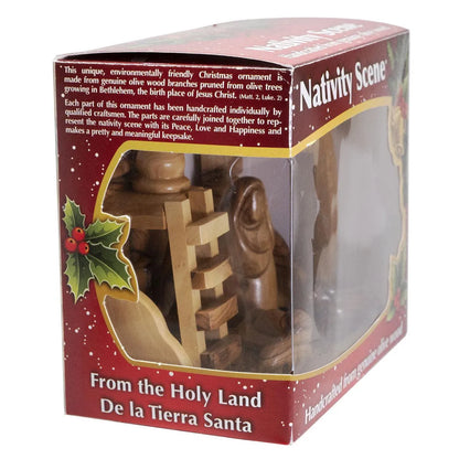 Nativity scene, Handcrafted Olive Wood Christmas Figurines 5.7 inch - bluewhiteshop