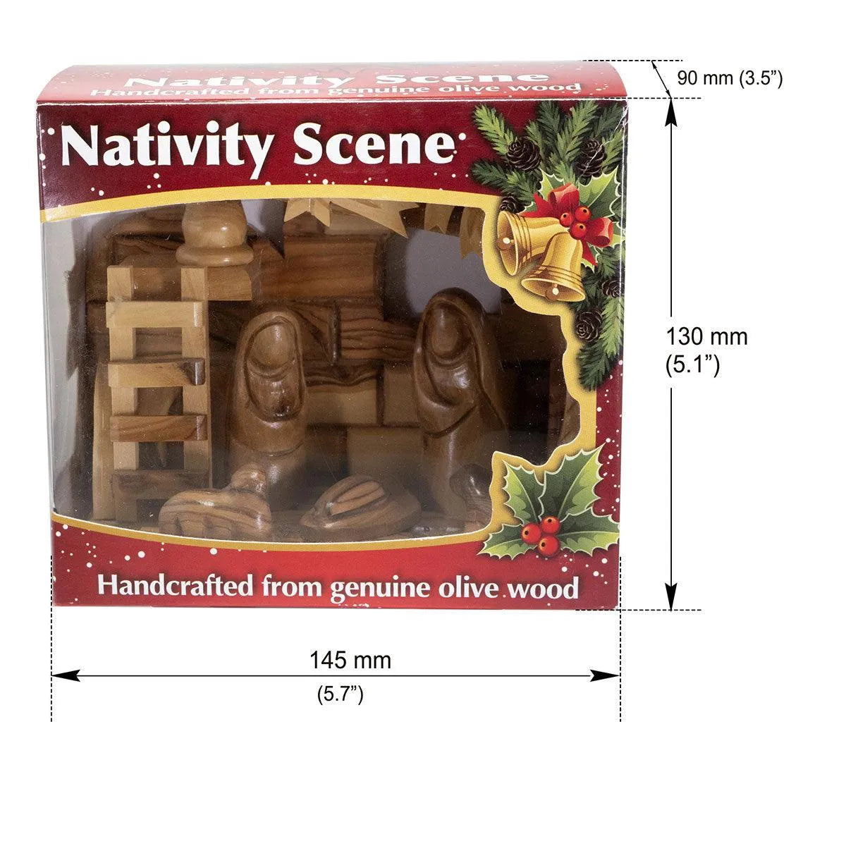 Nativity scene, Handcrafted Olive Wood Christmas Figurines 5.7 inch - bluewhiteshop
