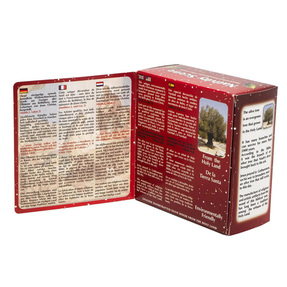 Nativity scene, Handcrafted Olive Wood Christmas Ornaments - bluewhiteshop