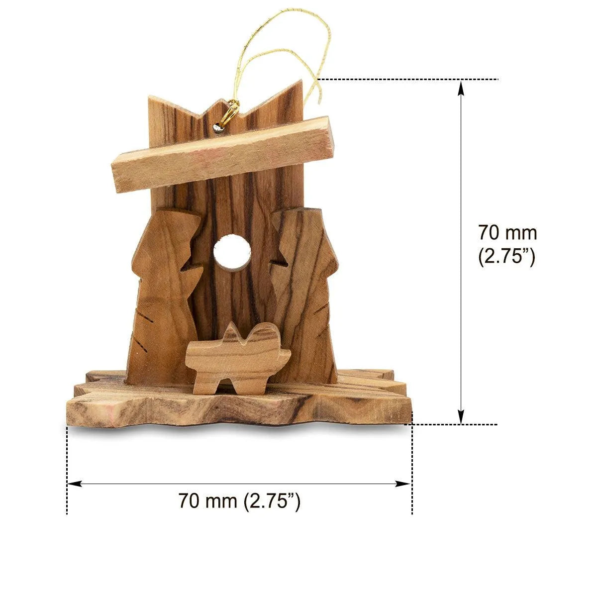 Nativity scene, Handcrafted Olive Wood Christmas Ornaments - bluewhiteshop