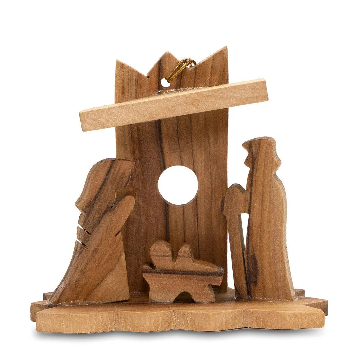 Nativity scenes, Handcrafted Olive Wood Christmas Ornaments (3 piece) - bluewhiteshop