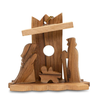 Nativity scenes, Handcrafted Olive Wood Christmas Ornaments (3 piece) - bluewhiteshop