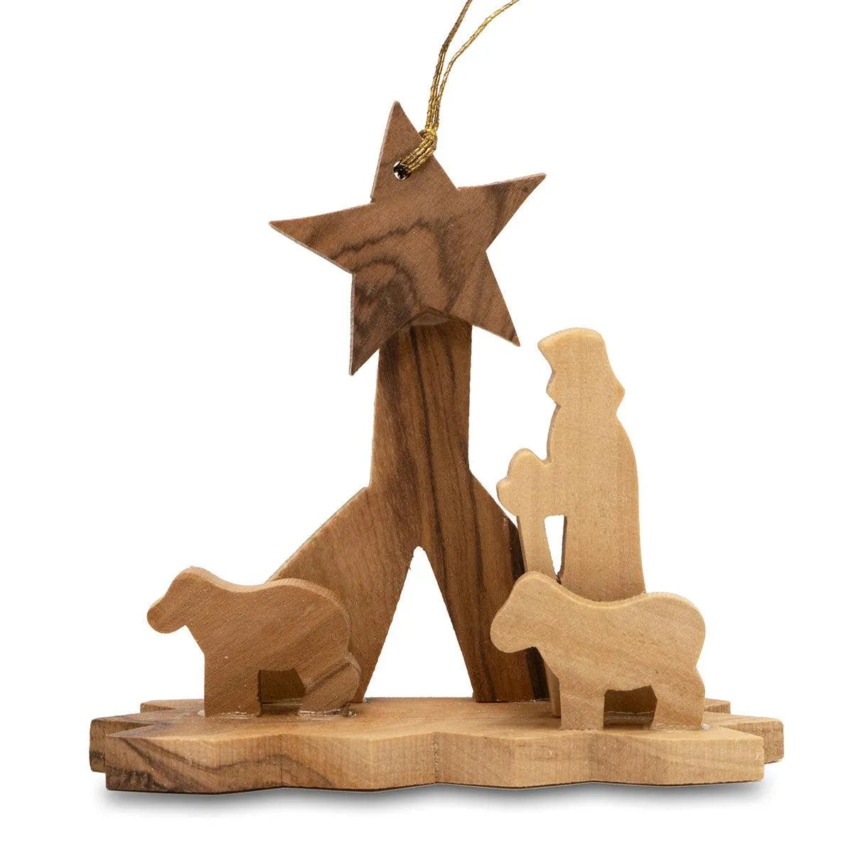 Nativity scenes, Handcrafted Olive Wood Christmas Ornaments (3 piece) - bluewhiteshop