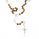 Olive wood beads rosary with crucifix - bluewhiteshop