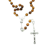 Olive wood beads rosary with Holy Soil from Jerusalem - bluewhiteshop