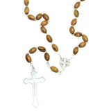 Olive wood beads rosary with Jerusalem Cross - bluewhiteshop