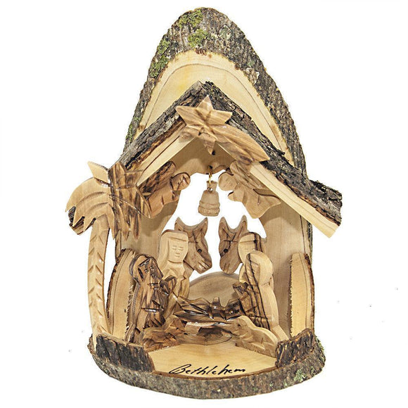 Olive Wood Nativity Scene Handmade Christmas Gift from Bethlehem - bluewhiteshop