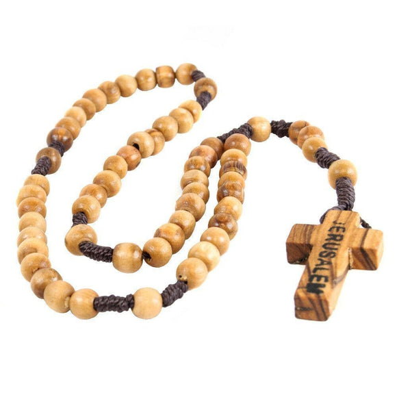 Olive Wood Rosary Beads with Christian Cross from the Holy Land Bethlehem 13