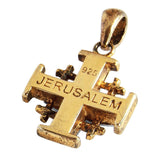 Pendant Jerusalem Cross Pure Silver 925 Gold 18K Consecrated in Jerusalem 0.76" - bluewhiteshop