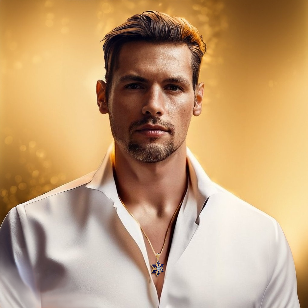 Star of David Diamond necklace Gold 14K Blue Enamel Jewish Jewelry