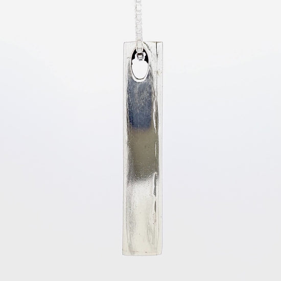 Silver Pendant for Men in an Elongated Rectangular Design with Birkat Kohanim