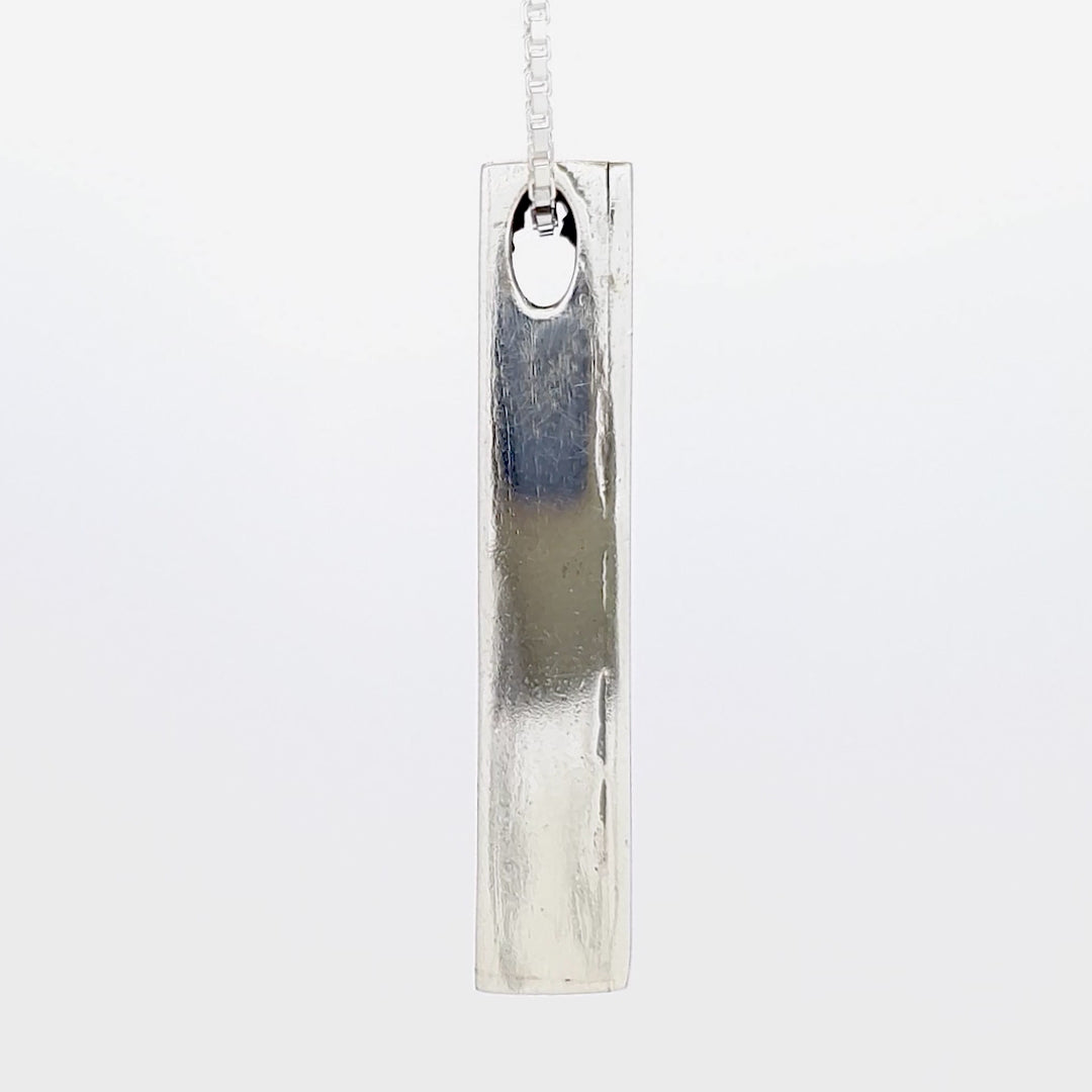 Silver Pendant for Men in an Elongated Rectangular Design with Birkat Kohanim
