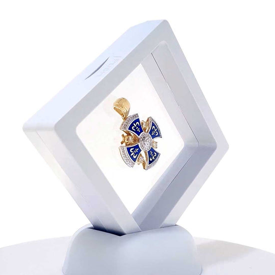 Diamond Jerusalem Cross. 14K White & Yellow Gold. Diamonds in a boх