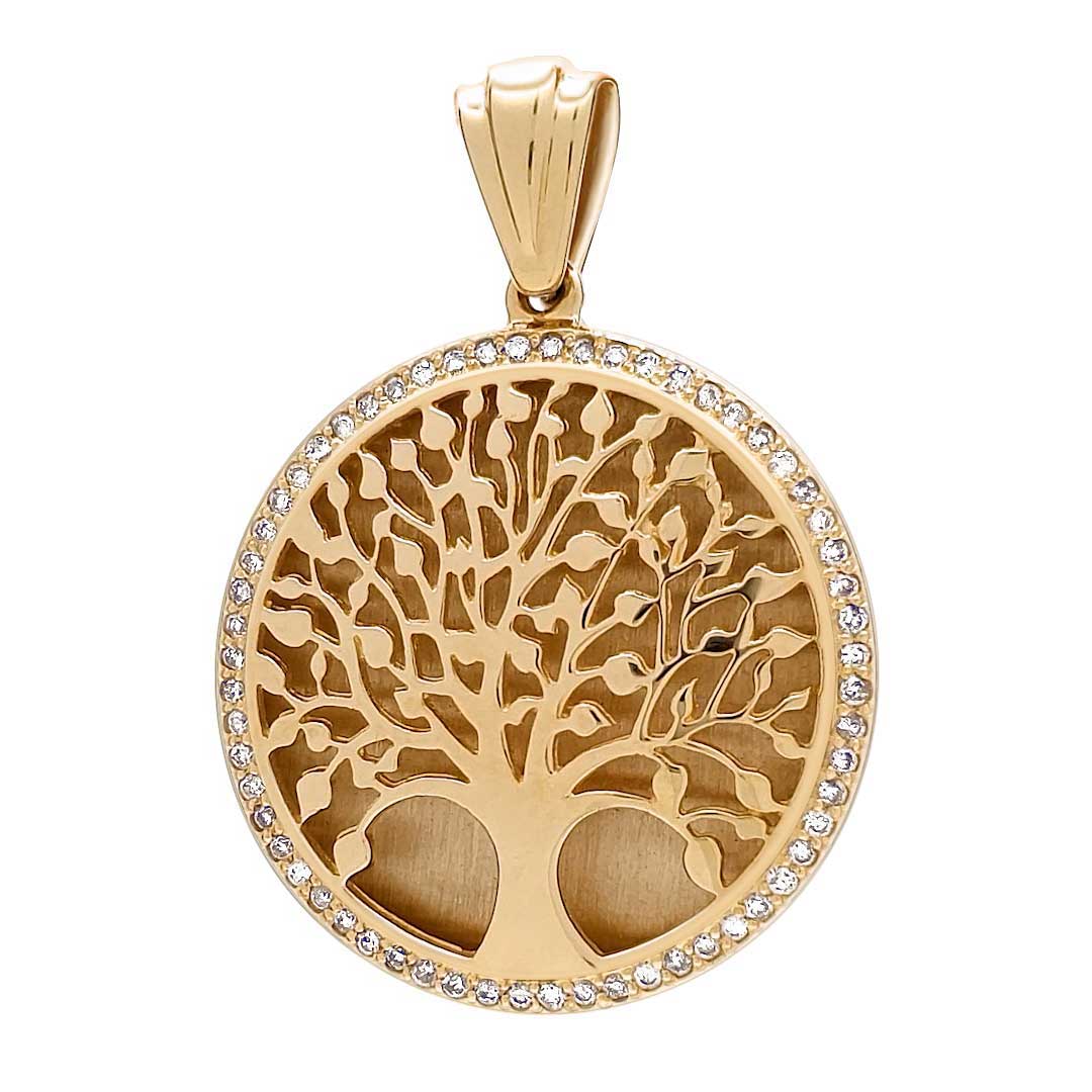 Tree of Life necklace Gold 14K & 60 Diamonds Jewelry by Anbinder