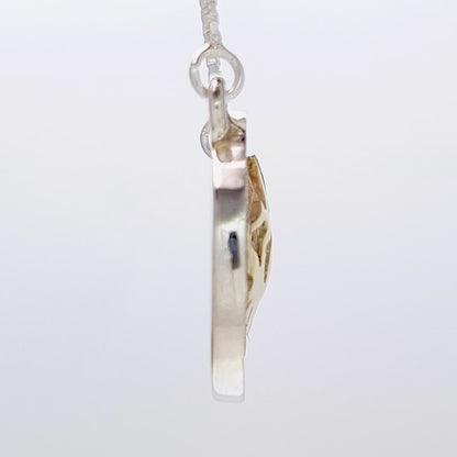 Shema Israel Pendant in Sterling Silver & 9K Gold with Zircon Accents