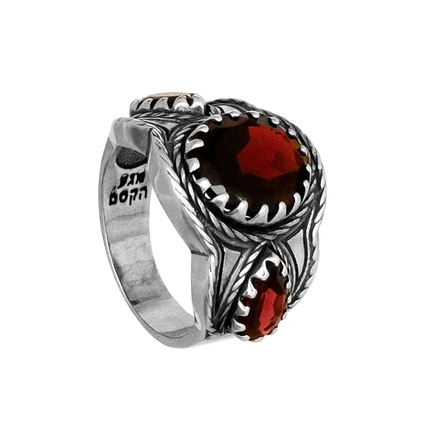 Ring Natural Wine Red Garnet Gemstone Sterling Silver Jewelry - bluewhiteshop